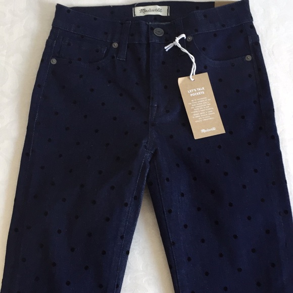 Madewell 9” Skinny Jeans in Flocked Dots - Picture 5 of 8